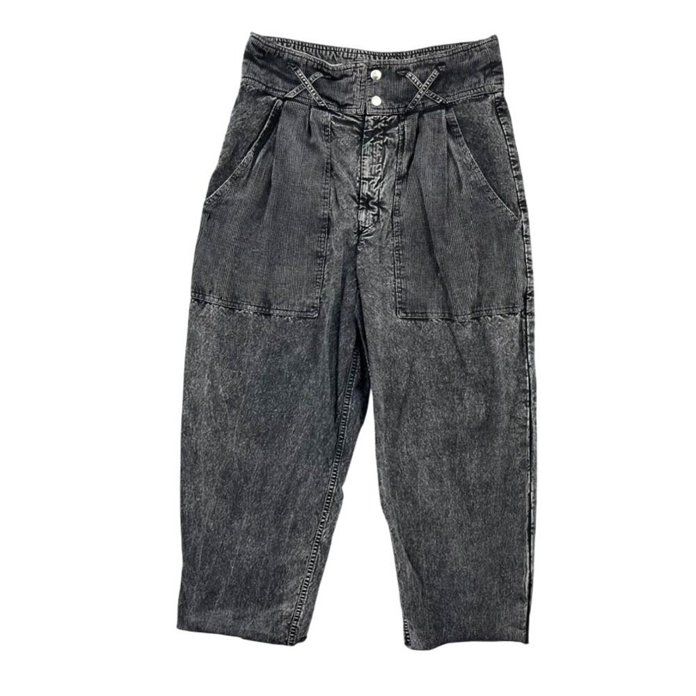 Isabel Marant Turner Jeans Pants Black 42 size 6 Cropped Barrel High Rise